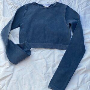 Zara Ribbed Long Sleeve Crop Top (XS-S)